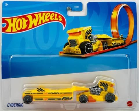 Hot Wheels Track Trucks, Cyberrig Racing Rig 1:64 Scale, Works on Track 3+ Ys Age, Multi