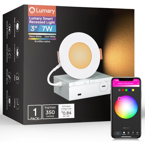 Lumary 3 Inch Smart Recessed Lighting WiFi Bluetooth Smart LED