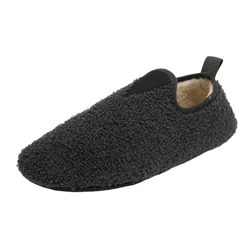 Pantoufles d'hiver chaudes semelle épaisse chausson velours couple intérieur