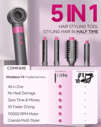 WindBlow 5 in 1 Hair Dryer Brush WindBlow Magic Styler MS D13A-3 の商品画像 4