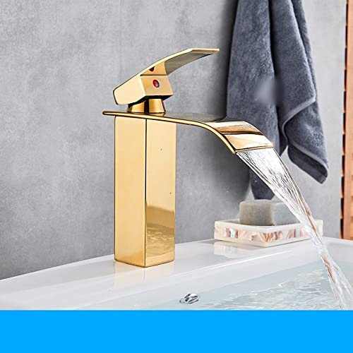 Mezclador monomando cascada alto acabado negro mate para agua fría y caliente en lavabo