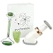 3PCS Jade Roller For Face Gua Sha Massager Tool Set - Massage Body Rollers Face Slimmer Eye Neck Massage Stones - Skin Care Facial Tools, Massage Roller Easy Scraping Slimming Guasha Real Natuaral Kit