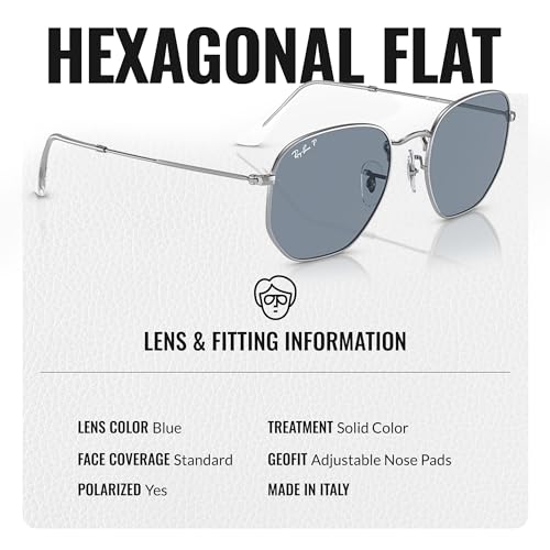 Image of Ray-Ban RB3548N HEXAGONAL FLAT LENSES Square-Round Shape Sunglasses for Men & Women with Official Eyewear Kit