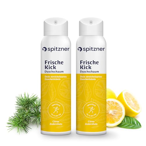 Spitzner Duschschaum – Harmonisierende Wellness-Dusche, sanft reinigender Schaum, hautverträglich und 100% vegan (Citrus-Ceder, 150 ml (2er Pack))