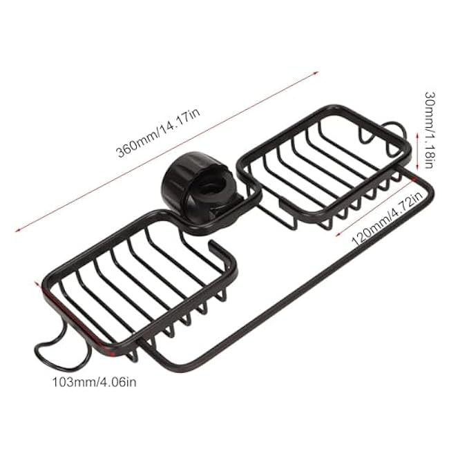 Cyrank Faucet Storage Rack, Adjustables Sink Storage Rack Holder Aluminum Sponge and Dish Cloth Holder for Kitchen Sink Sponge Holder(Black)