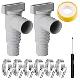 Forbabe Absperrhahn Pool 32mm, 2er Pool Schlauchadapter Absperrhahn 32mm auf 38mm, Pool Zubehör für Oberirdische Pool und Poolpumpe Wartung