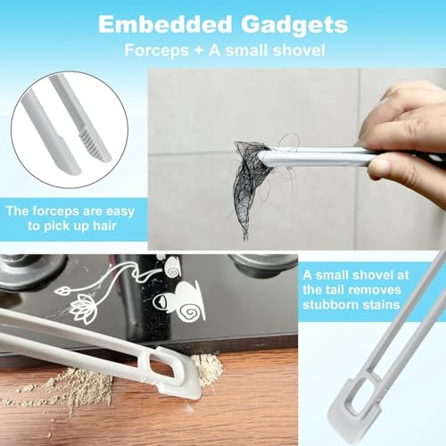 Image of TAZLYN 360 Degree Rotating Duster for Home Cleaning Brush Bathroom Tiles Cleaning Tools for Use Hard Bristle Gap car Door Kitchen Floor Cleaner Door Window Groove Cleaner House Cleaning Products Pk1