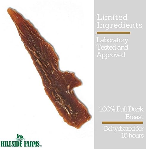 Miniatura 3 de Hillside Farms Golosinas de pato para perros con solo 3 ingredientes y sin rellenos, bolsa de 2 libras