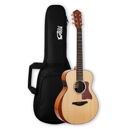 Gosila 38" Electric Acoustic Travel Guitar Solid Sitka top Sapele back and sides Okoume neck Purple Heart fingerboard