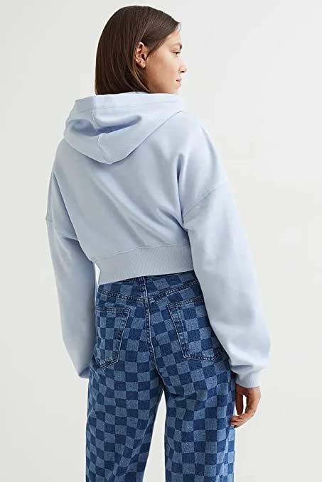 Image of Crop Zipper Hoodie for Women Winter Wear
