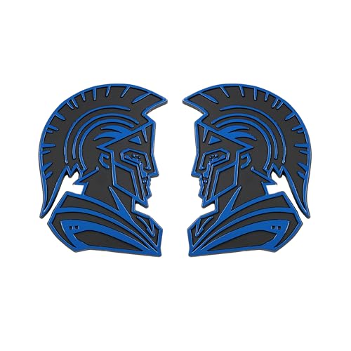 Image of Spartan Emblem 3D Warrior Badge, Custom Car Decal Sticker - Durable Exterior Trunk, Hood, Fender for Car, Truck, SUV (Set of 2) (Blue)