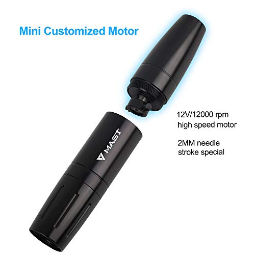 Mast Tattoo Maschine Pen Rotary Tattoo Pen Interchangeable 2.0mm and 3.0mm Stroke Microblading Pen Tattoo for Eyebrow Eyeliner Lip with RCA Cable - Image 3