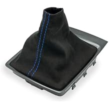 Billetworkz Premium Shift Boot for Subaru WRX Manual 2015-2021 - Made with Genuine Alcantara Material, Black/Blue Stitching