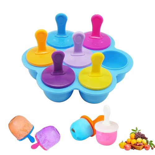 Fengyang® Moules A Glaces, Ice Cream Mould, Mini Moule A Popsicle En Silicone, Popsicle Moules Réutilisable, pour Popsicles, Sorbets Nourriture, Crèmes Glacées (blue)