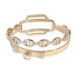 Hermès, Pre-Loved Double Tour Bracelet, Yellow Gold, Diamond, 16 cm