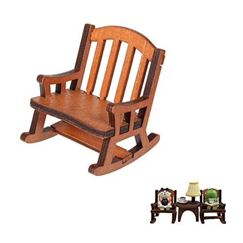Miniatur Schaukelstuhl Für Puppenhaus - Bewegliches Möbelstück 6x4x3.5cm