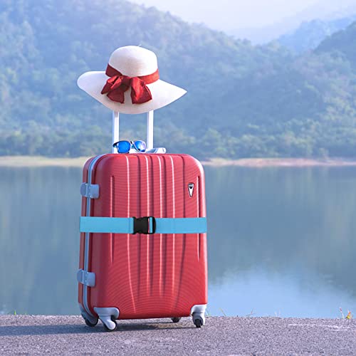 Luggage Suitcase Straps Set, Travel Accessories Thickened Luggage Belt with Quick Release Buckle, Adjustable Black Travel Luggage Straps for Suitcase Baggage (Blue, 2 PCS Set) - Image 3