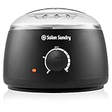 Salon Sundry Portable Electric Hot Wax Warmer Machine for Hair Removal - Black with Clear Lid