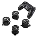 PS4 Bullet Buttons Aluminum Custom Metal Playstation 4 DualShock 4 Replacement Standard Buttons Spare Parts Accessories for Modded PS4 Controllers Bullet Black