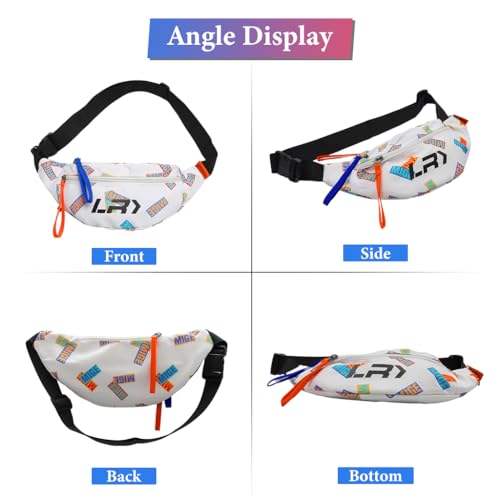 Image of GUSTAVE Waist Bags for Men Women, Fanny Packs Women Cross Body Bag Waist Pouch for Women Chest Bag for Men Women for Commuting, Travel, Outdoor Activities, Cycling(white)