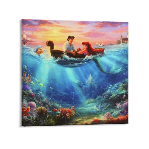 Thomas Kinkadeトーマスキンケード《Between SKY And Sea》ポスター クール ポスター 壁アート キャンバス 印刷 アートパネル オフィス装飾 ぶら下がる 版画 ギフト16x16inch(40x40cm)