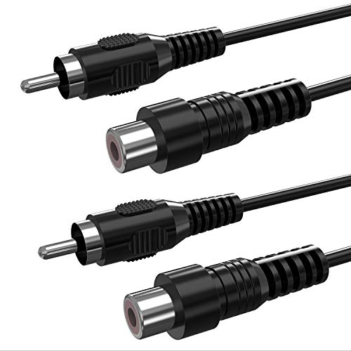 RCA Extension Cable, 2 Pack 3ft Audio Video RCA Male to Female Cord Ullnosoo for Speaker, Subwoofer, Camera, HDTV, Amplifier RCA Extension Cable, 2 Pack 3ft Audio Video RCA Male to Female Cord Ullnosoo for Speaker, Subwoofer, Camera, HDTV, Amplifier