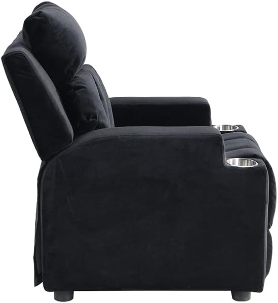 Children's Sofa, upholstered Sofa with Two Cup Holders, footrests, Goose Down Chaise Longue and headrests