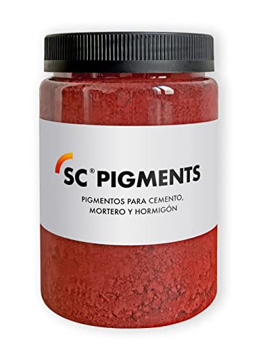 SC Pigments® Pigmentos colorantes para teñir cemento, mortero, hormigón, yeso, cal. (Rojo) ± 800gr.
