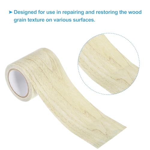 Image of PATIKIL Wood Grain Repair Tape 2.2 inch X15', 3 Pack Self Adhesive Realistic Textured Repair Tape Patch for Floor Door Table Cabinets Desk, Grey Oak