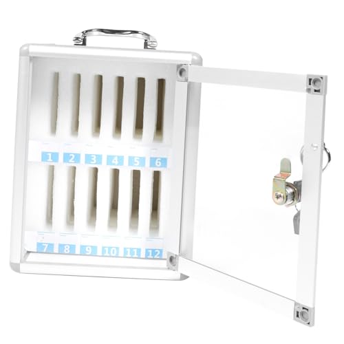 Caja de almacenamiento de teléfono de aleación de aluminio montada en la pared con cerradura segura y acolchado de algodón perlado, gabinete para oficina, escuela y reuniones