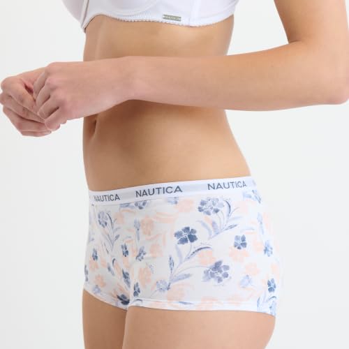 Image of Nautica Women's Cotton Boyshort Underwear Set, 5-Pack