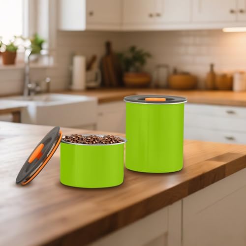 Contenedor de acero inoxidable con tapa verde brillante miniatura 7