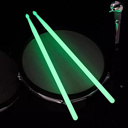 Night Light Drumsticks, 5A Luminous Light Up Drum Sticks, Bright Luminous Glow in The Dark Drumsticks, Bright Light Up Drum Sticks for Adults Kids Professional, Green