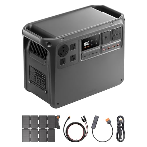 Image of DJI Power 2000 Portable Power Station with IBCPOWER 100W Foldable Solar Panel, 2048Wh LFP Battery, 3000W Stable Output, Enhanced Safety, Camping & RVs, Road Trip, Outdoors