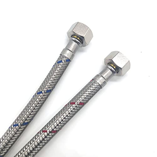 AQUADE Wasserschlauch 30cm 3/8 Zoll | Flexschlauch Armatur Anschluss | Sanitär Badewanne Zubehör