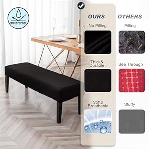 Genina stretch dining bench covers waterproof stretch jacquard bench seat protector cover rectangular bench cover for bedrooms living rooms kitchens removable washable  urban country home decor