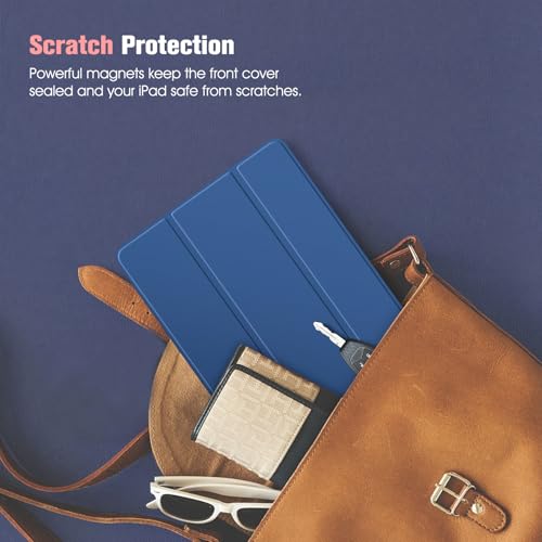FINTIE Case for iPad 9th / 8th / 7th Generation (2021/2020/2019) 10.2 inch - [with Pencil Holder] Ultra Slim Cover with Frosted Back Shell, Auto Wake/Sleep, Navy - Image 7