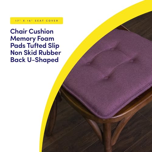 image for Sweet Home Collection Chair Cushion Memory Foam Pads Tufted Slip Non S
