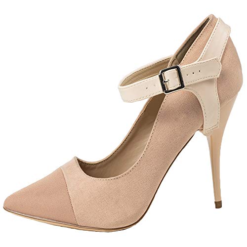 Eliza May Detachable Shoe Straps ShooStraps - to Hold Loose Heels, Wedges, Flats (Beige)