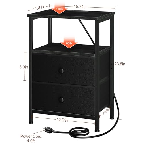 LOAKEKEL Night Stand with Charging Station, Bedside Table for Bedroom by LOAKEKEL - Used condition - Image 5