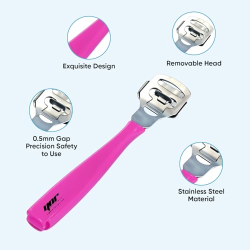 Image of YNR Callus Remover for Feet - Foot File Corn & Callus Remover, Pedicure Tool Includes 10 Replacement Heads, Heel Scrubber & Scraper, Corn Remover for Feet | (Pink)