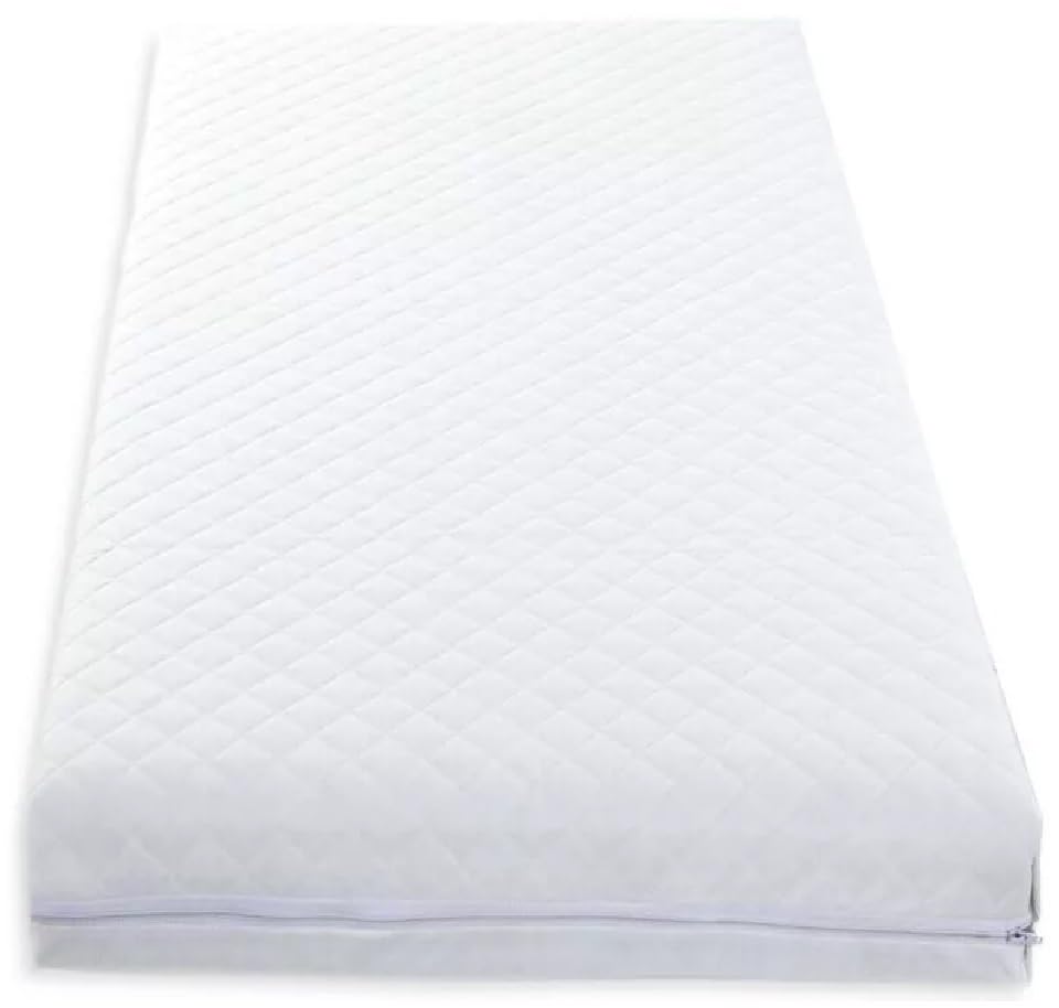 FOAMSUPA Quilted Travel Cot Mattress 160 x 70 x 10cm – Large Baby Mattress Quilted Thick Support Compatible with Red Kite, Graco & Mamas & Papas – Breathable Polycotton Cover.