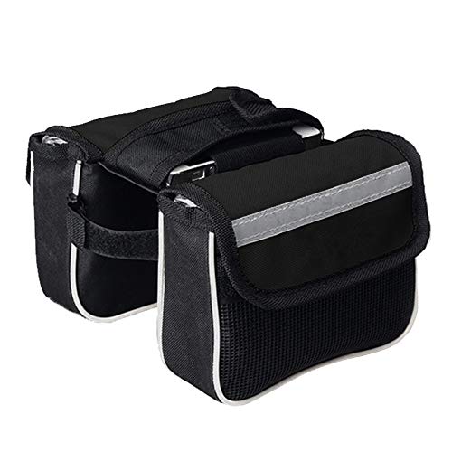 sikiwind MTBバイクサドルバッグフレームフロントトップチューブサイクリング電話ケースポーチ(ブラック)