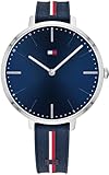 Tommy Hilfiger Analog Quarzuhr für Damen mit Marinblaues Silikonarmband - 1782154