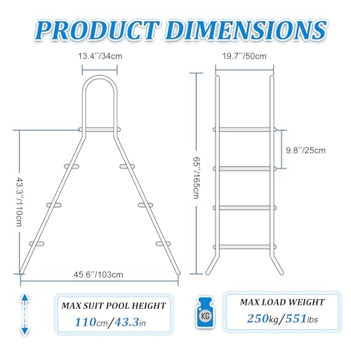 Escalera antideslizante para piscina de acero inoxidable miniatura 2