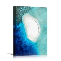Canvas Wall Art Lone Island Beach Beach Blue Coastal Cool Photography Relax/Calm - 12x18 inches