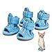 Banziaju Paw ProtectorsSummer Dog Sandals Breathable Mesh Dog Shoes Puppy Shoes for Hot Pavement Soft Sole Paw Protectors for Small Dogs Blue Size 3