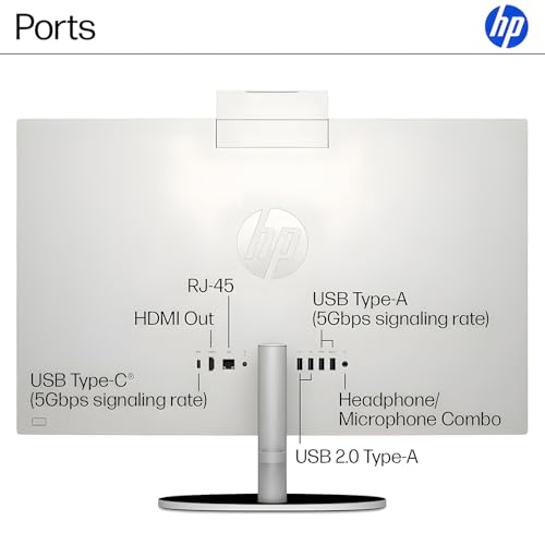 Image of HP 27 inch FHD All-in-One Touchscreen Desktop Computer, AMD Ryzen AI 7 350, AMD Radeon 860M Graphics, Business Desktop, 64GB DDR5 RAM | 2TB SSD, WiFi 6, Copilot AI, Win11 Pro w /KB & Mouse - White