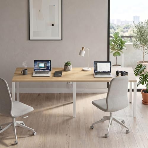 Image of Deskio Two Person Desk I 210 CM I Office Table I Workstation I Two People Office Table I Computer, Laptop Table for Office I MileOak I DIY