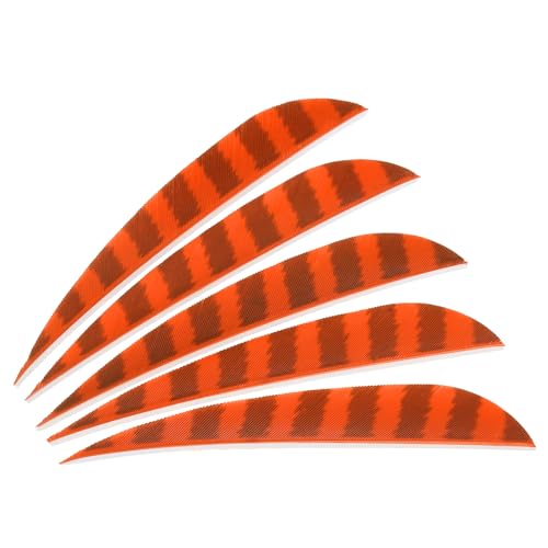 PATIKIL Shield Cut Vanes, 20 Pack 4 Inch Arrow Fletch Turkey Feather Fletch Right Wing Fletching for DIY Target Shooting, Orange
